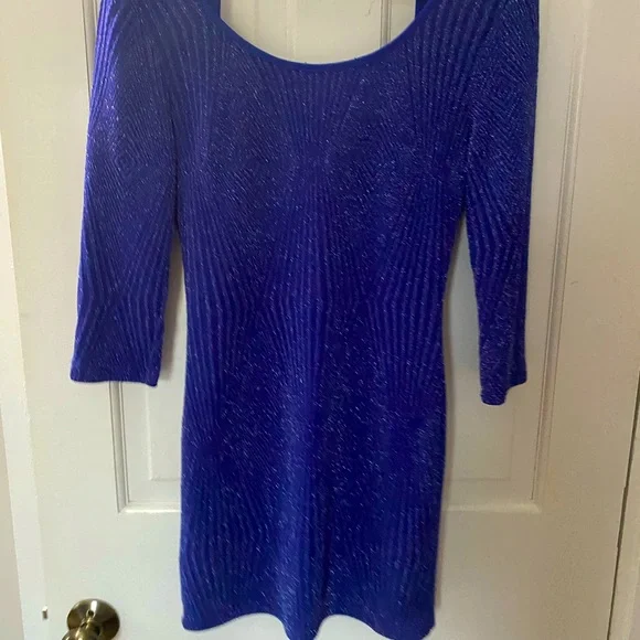 Dresses | Blue Sparkle Holiday Cocktail Dress Size 4 | Poshmark